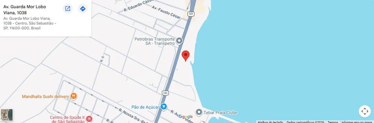 Localização do Ágape Celebration — Av. Guarda Mor Lobo Viana, 1038, São Sebastião